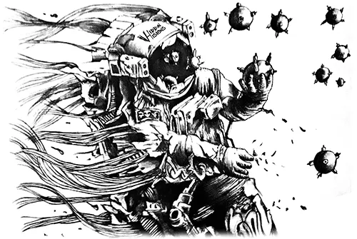 Astronaut's Journey: Navigare nell'Ignoto con Coraggio | Disegno | Hidden Visions